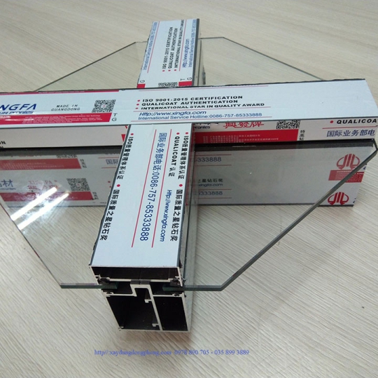 VÁCH MẶT DỰNG GIẤU ĐỐ VÀ LỘ ĐỐ XINGFA HỆ 65