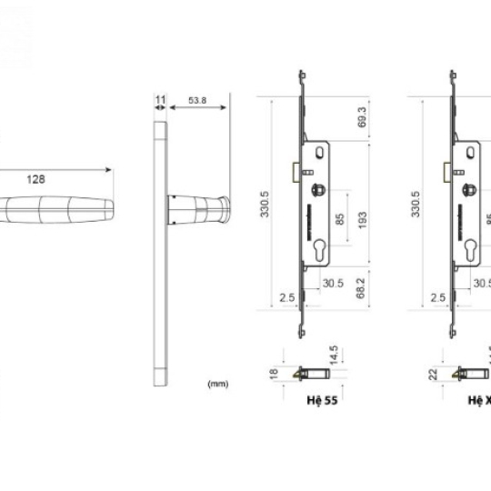 KHÓA TAY NẮM ĐA ĐIỂM APEX66 MẠ ĐỒNG ĐEN AMERICA